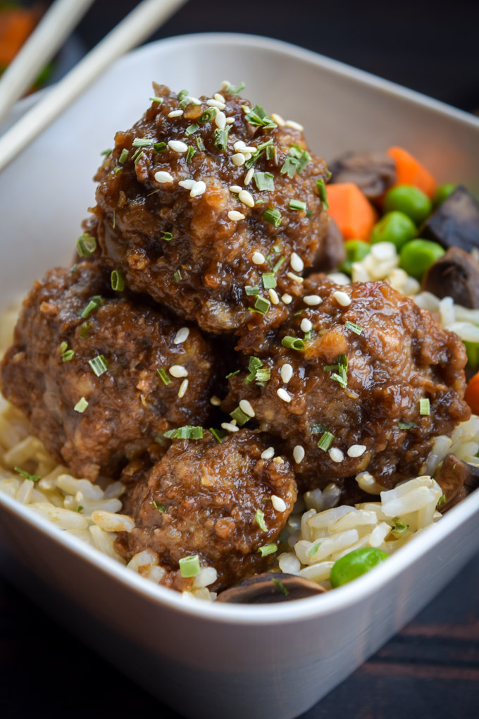 quick and simple teriyaki beef meatballs (food photo shoot)