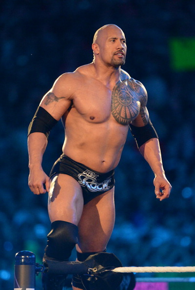 Dwayne ''The Rock'' Johnson looks on during his match against John Cena.jpg