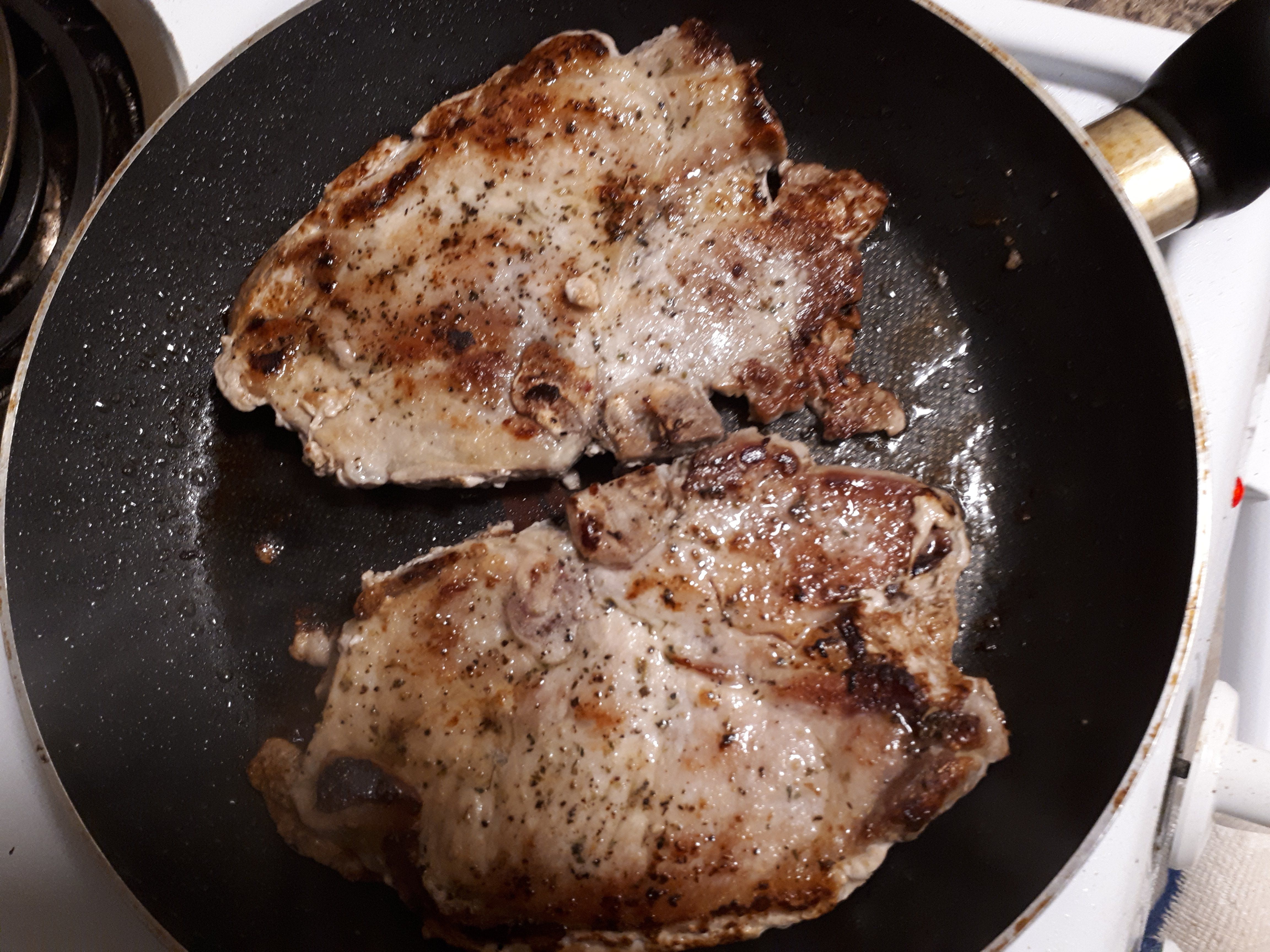 🍖 11 Delicious PHOTOS ! Pan Fried Pork Chops In Olive Oil !🍖 — Steemit