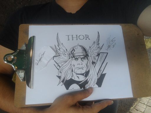 My drawing of the character Thor The God of Thunder in ink. — Steemit