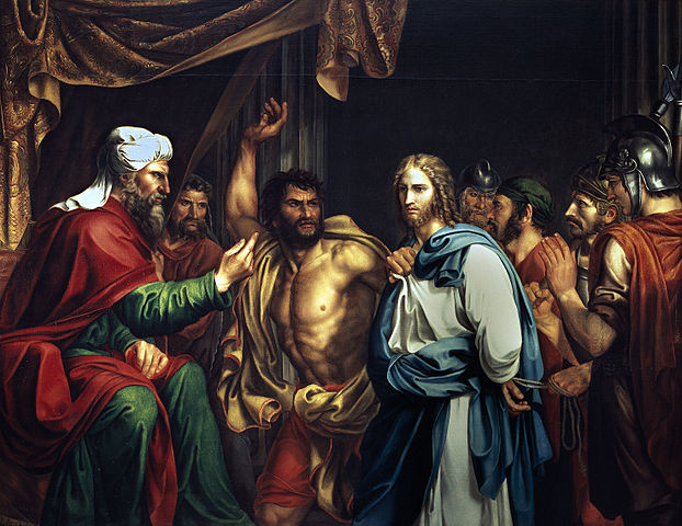 Jesus about to be struck in front of the High Priest Annas, as in John 1822, depicted by Madrazo, 1803.jpg