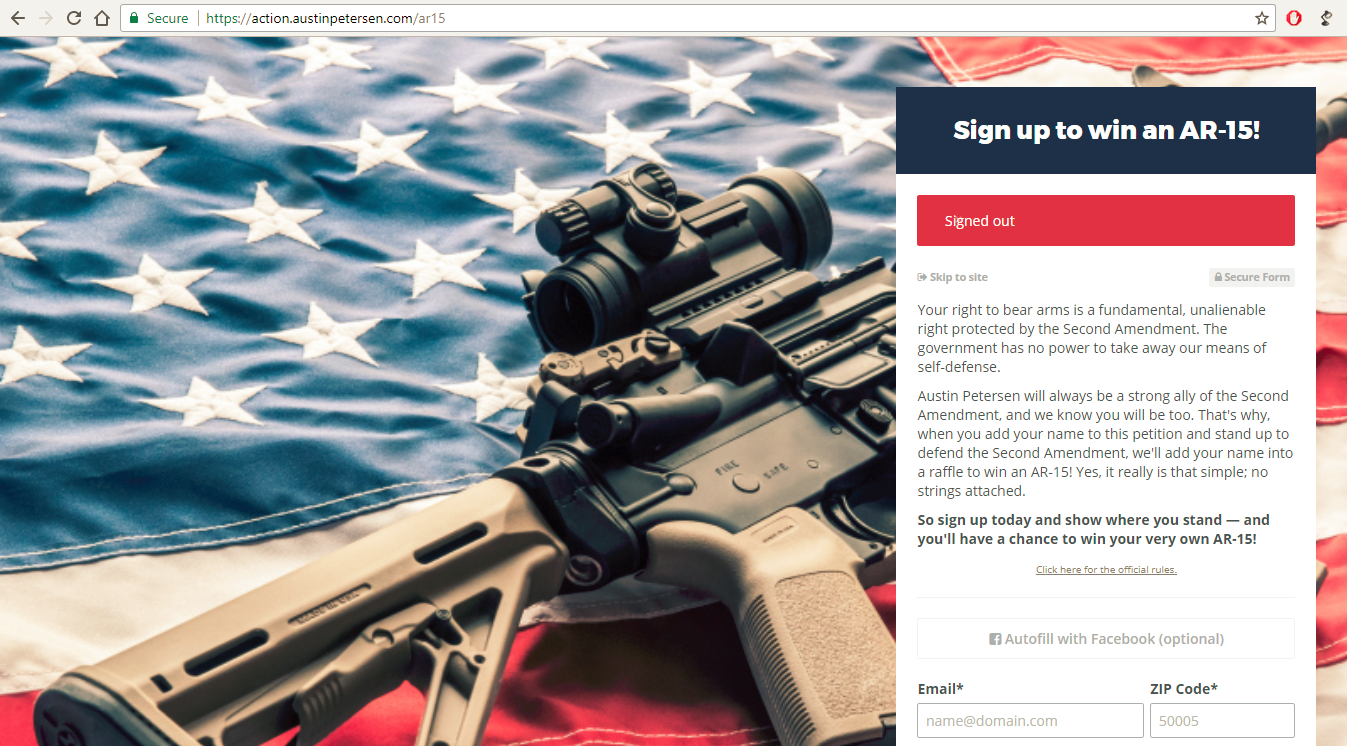 Austin Petersen banned from Facebook for AR15 Post