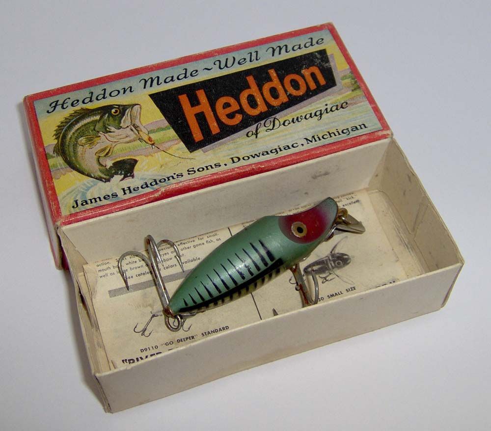 VINTAGE HEDDON RIVER RUNT SPOOK LURE in GREEN in BOX with INSERT - cool  old lure in box — Steemit