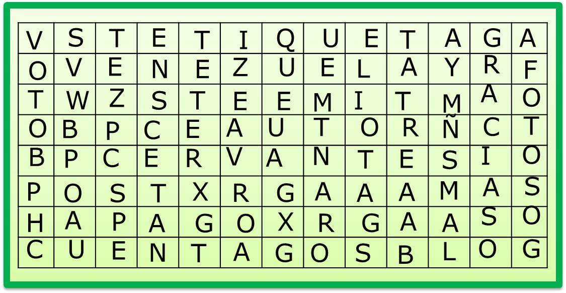 Sopa de letras STEEMIT.