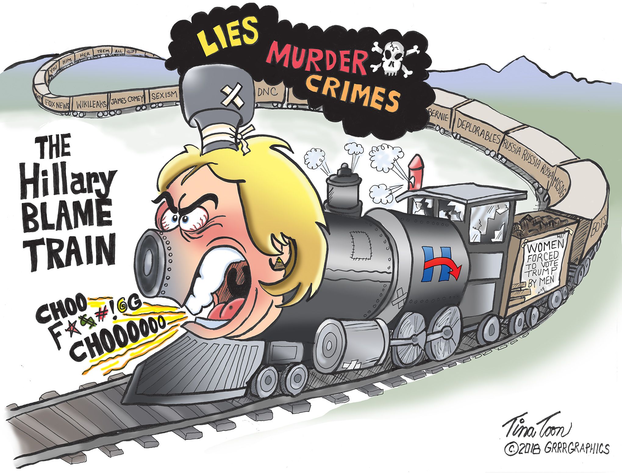 hillary_blame_train TinaToon.jpg