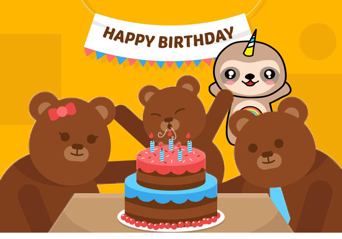 Slothi Celebrating A Friend S Birthday Gif Steemit