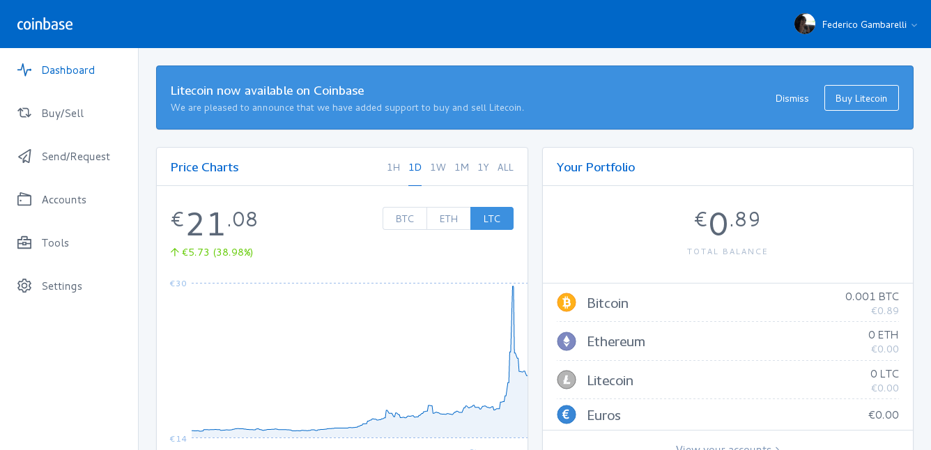 can i buy litecoin on coinbase