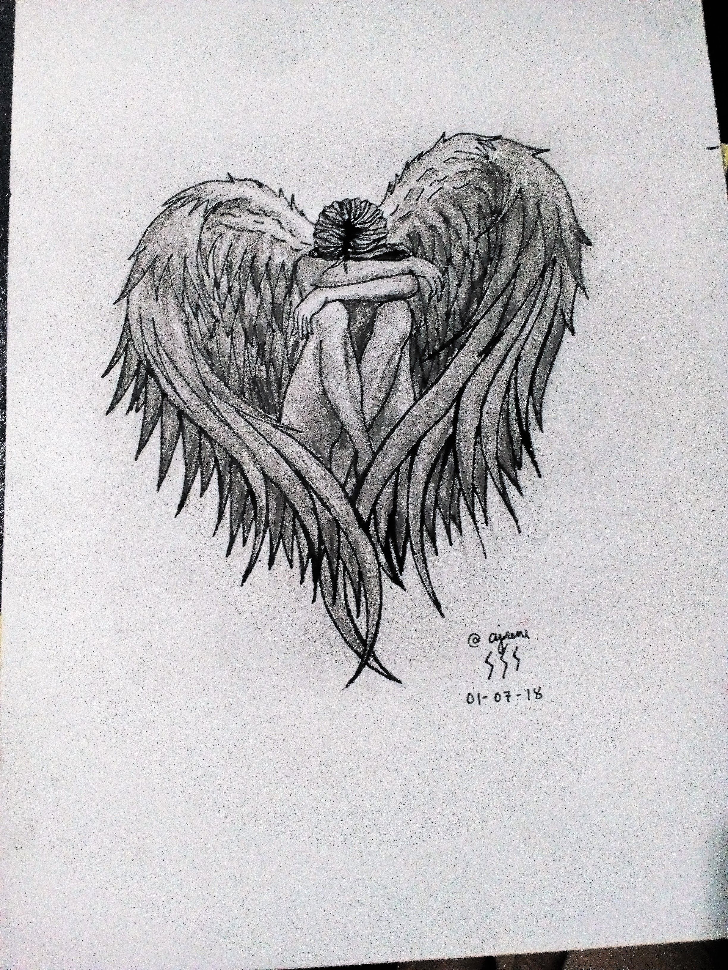 Broken Angel Drawing by Shelby Rawlusyk  Pixels
