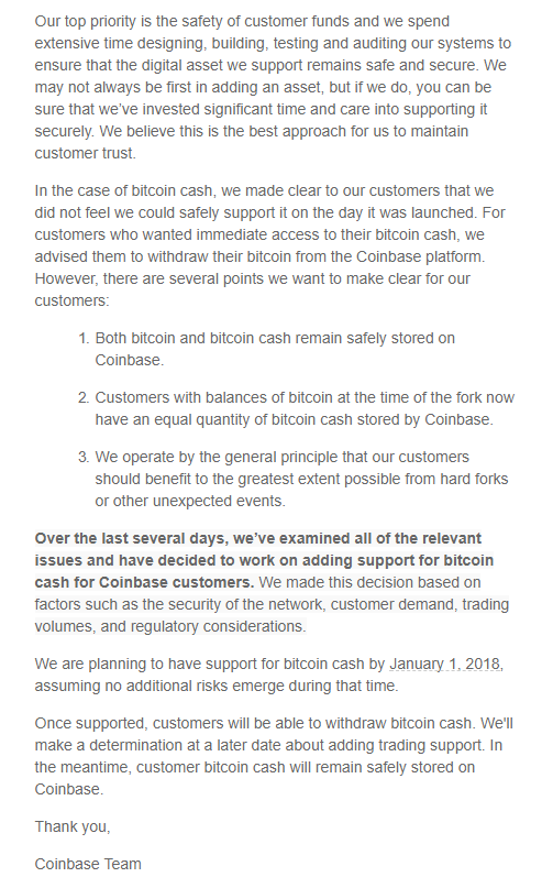 Bitcoin Cash Coinbase January 1 - 