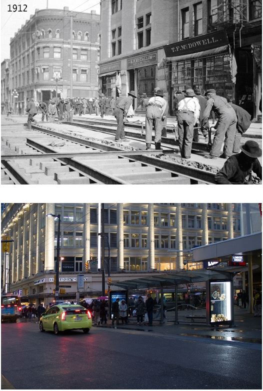 Working on Trolly Tracks on Granville.JPG