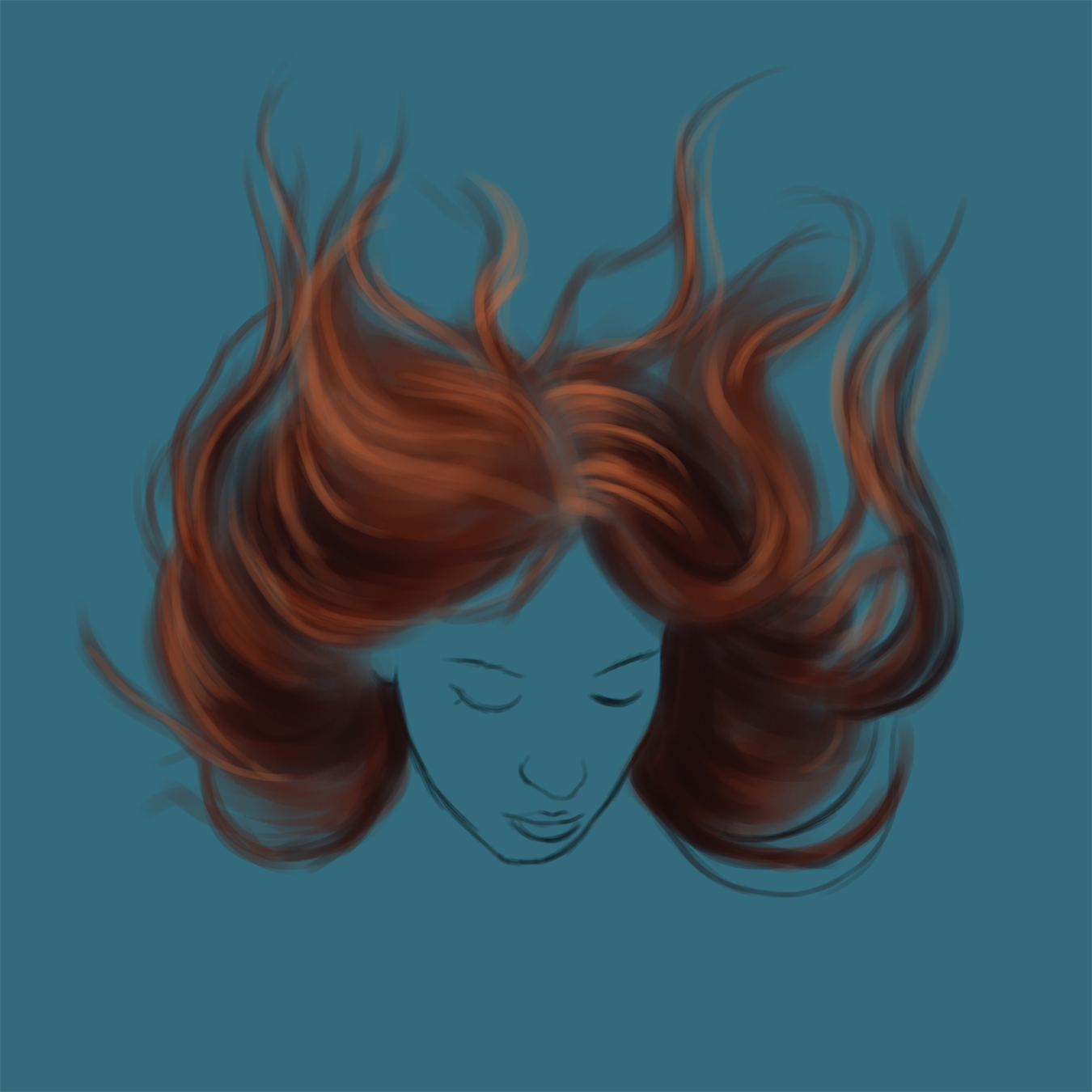 Floating Hair Drawing