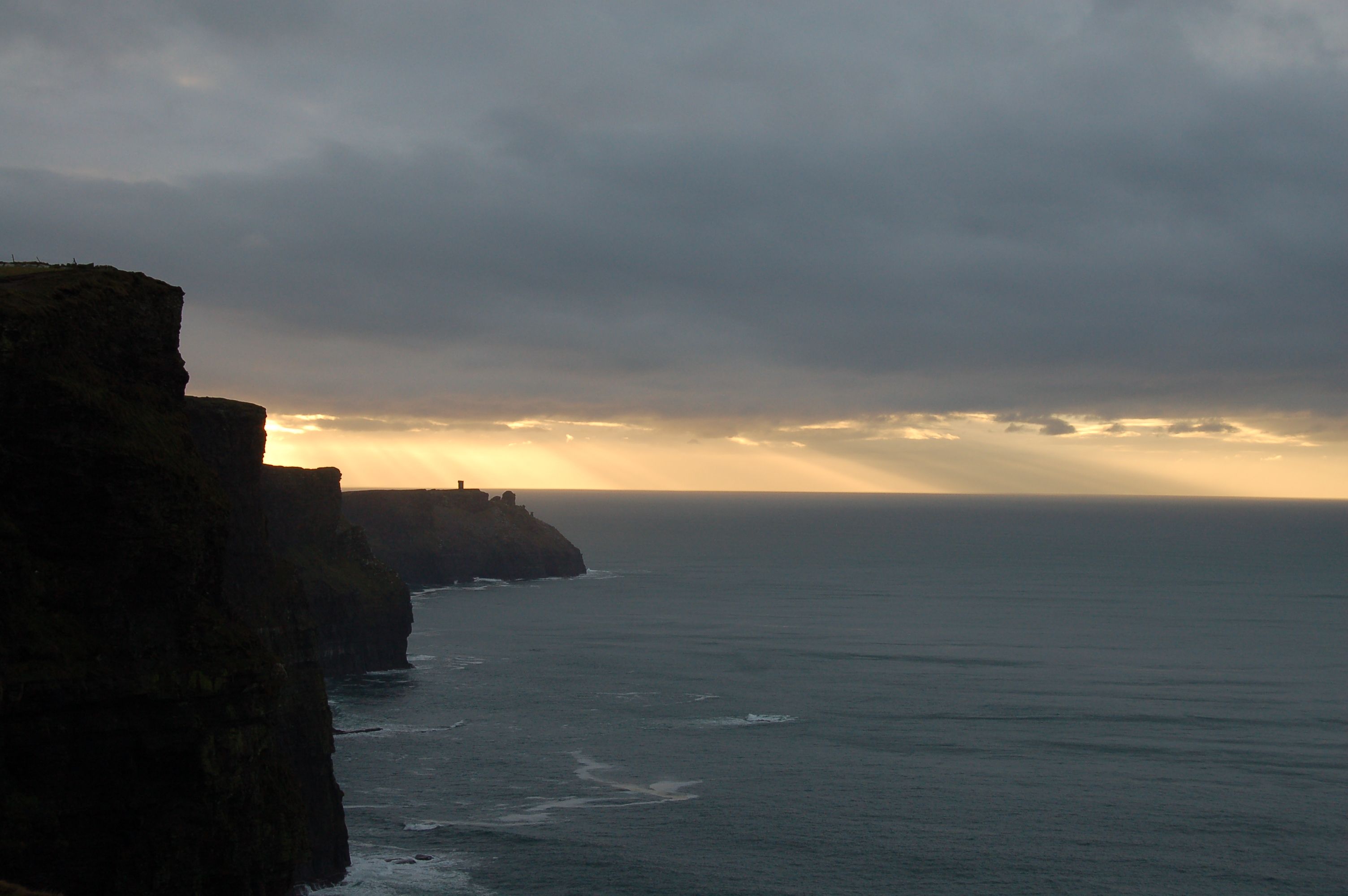 Cliffs of Moher Sunset Through Cloud.JPG