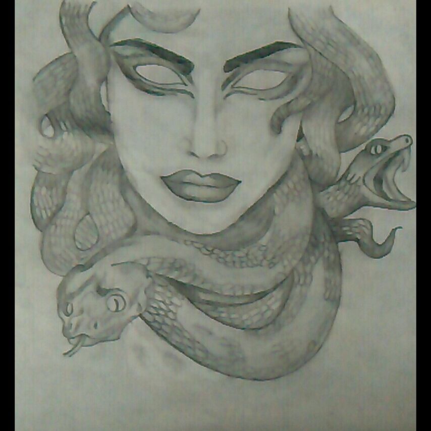 🎨 drawing to greek medusa 🎨-mythology greek ❤ my creation of drawing 8 🎨...
