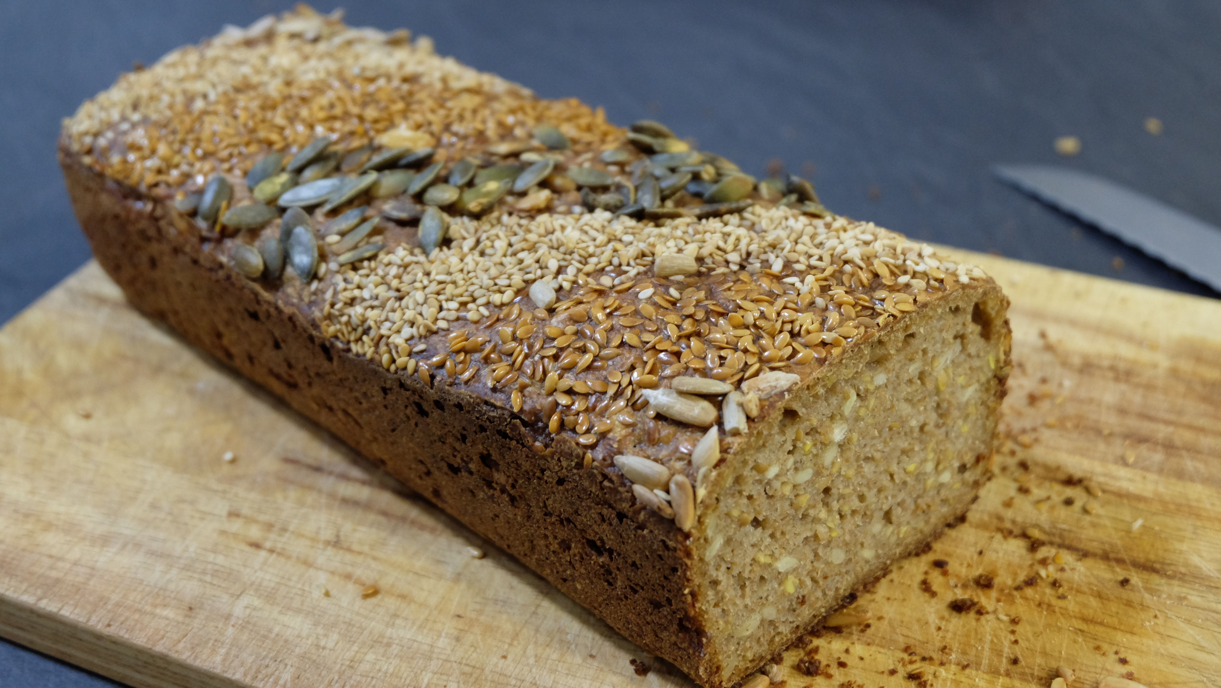 Wheat-rye-spelt sourdough bread