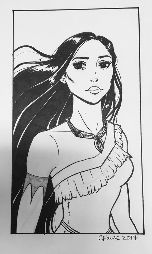 Pocahontas Sharpie Drawing! 