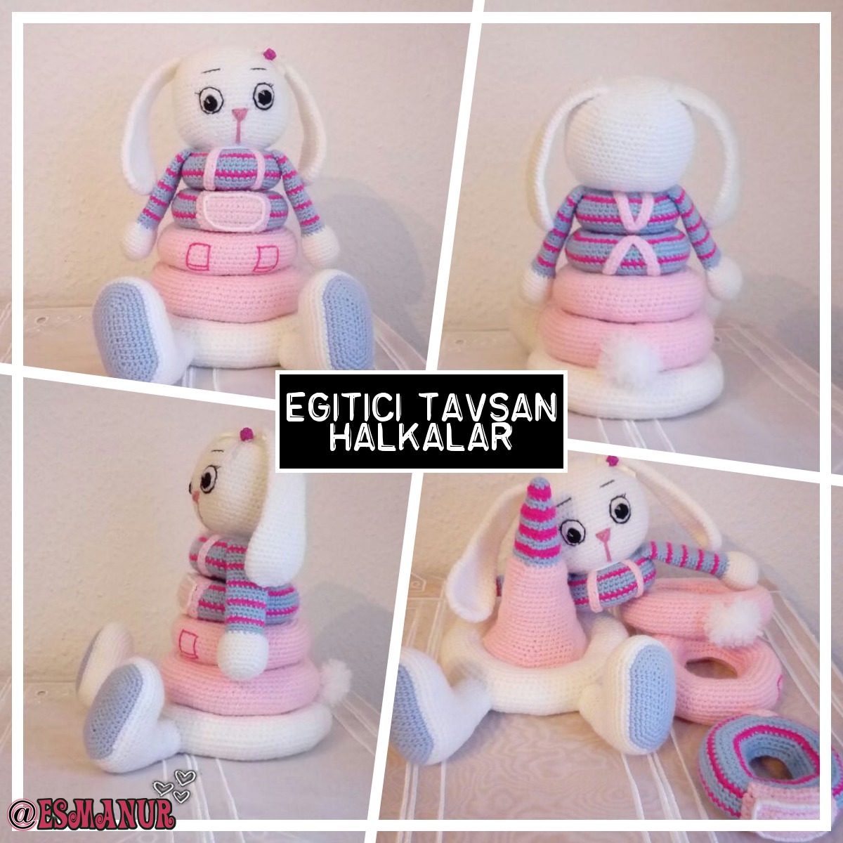 Eğitici tavsan halkalar amigurumi bebek