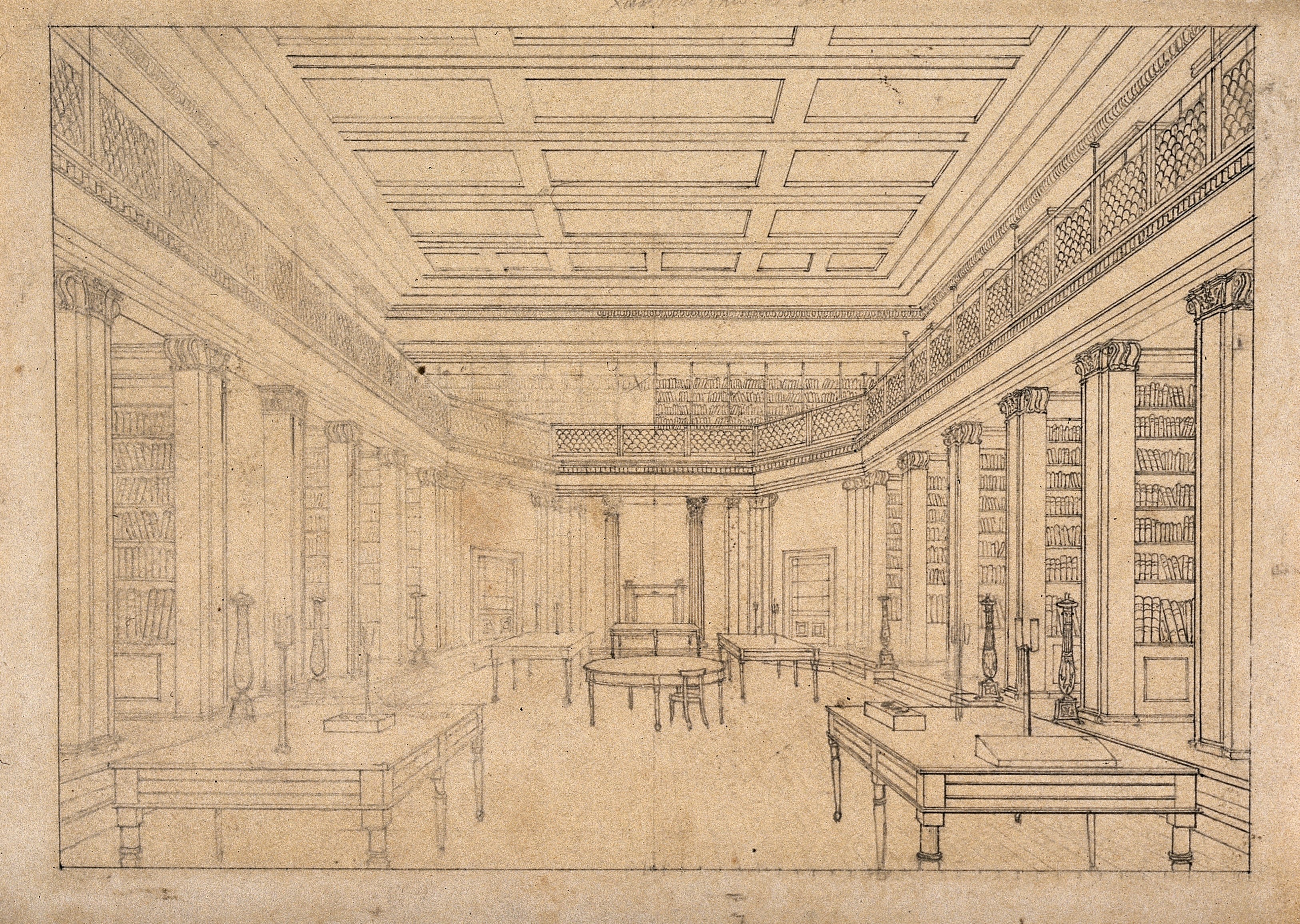 The_London_Institution;_the_interior_of_the_library._Drawing_Wellcome_V0013225.jpg