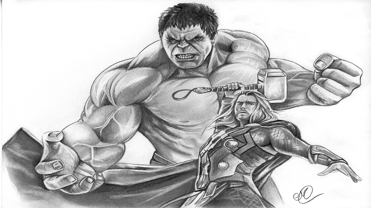 Drawing Thor from Thor Ragnarok | Art Amino