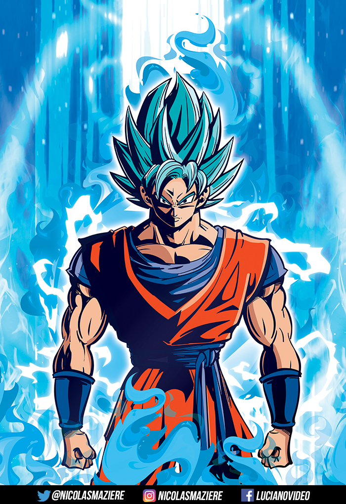 Painting of Goku Super Saiyajin Blue. — Steemit