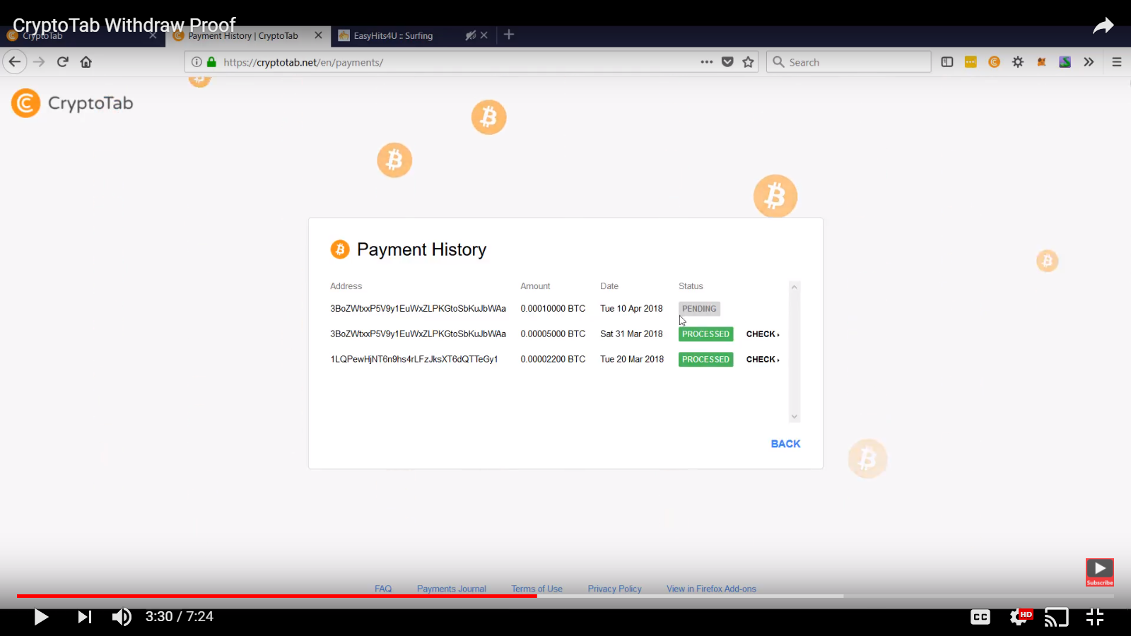 PROOF OF PAYMENT FOR CRYPTO TAB. — Steemit