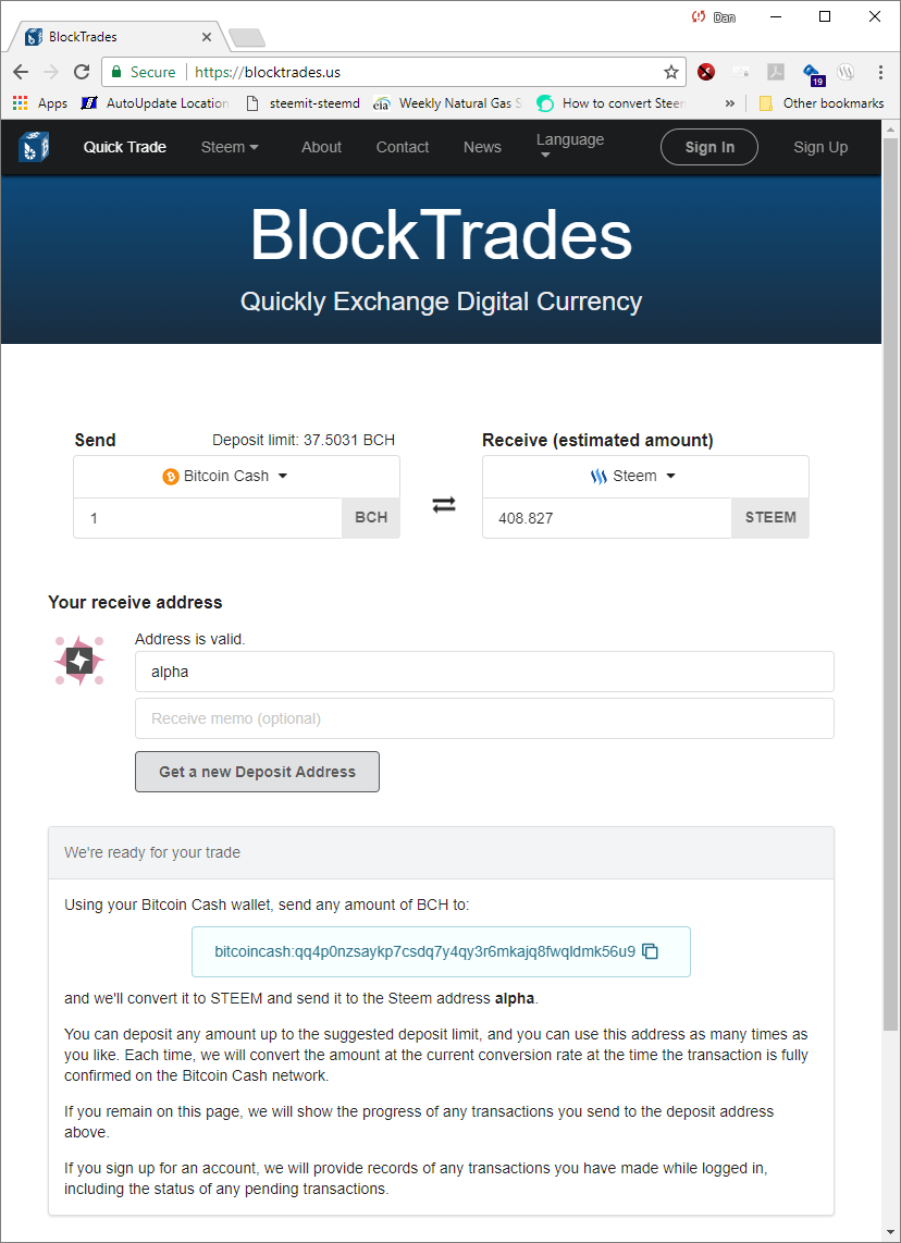 Blocktrades Adds Support For Bitcoin Cash Steemit - 