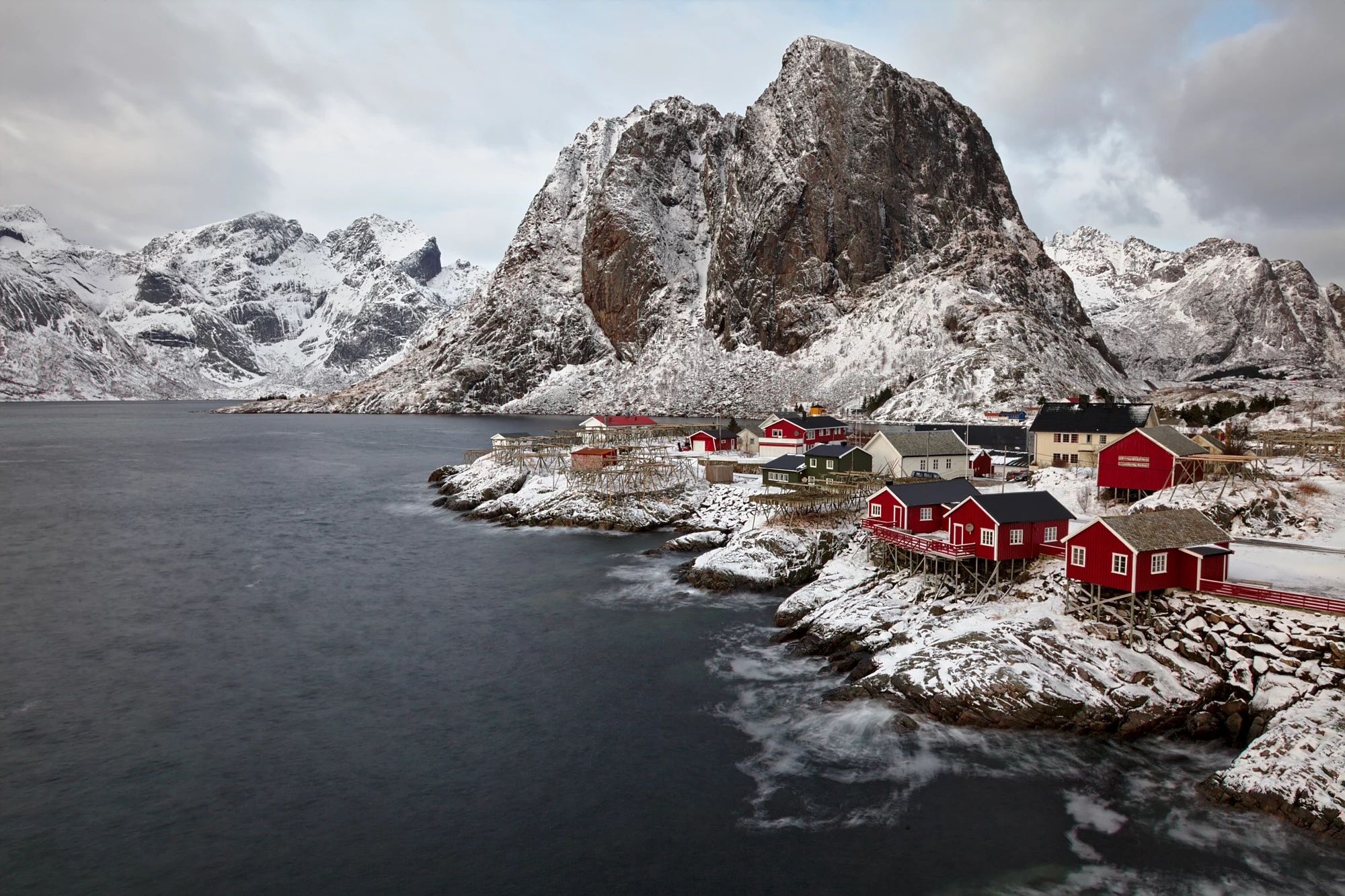 Снежная деревня в Норвегии