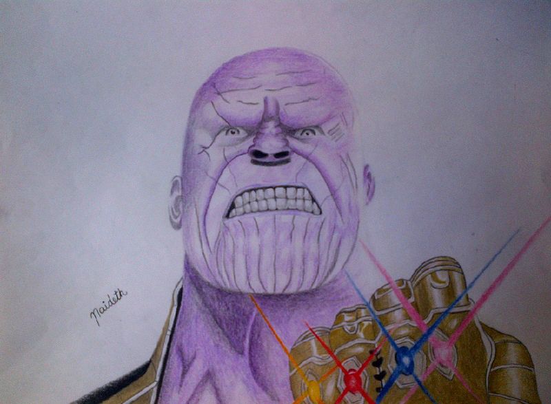 Thanos Drawing Sketch Art Marvel Comics Card Avengers Movie Cover Infinity  War | eBay