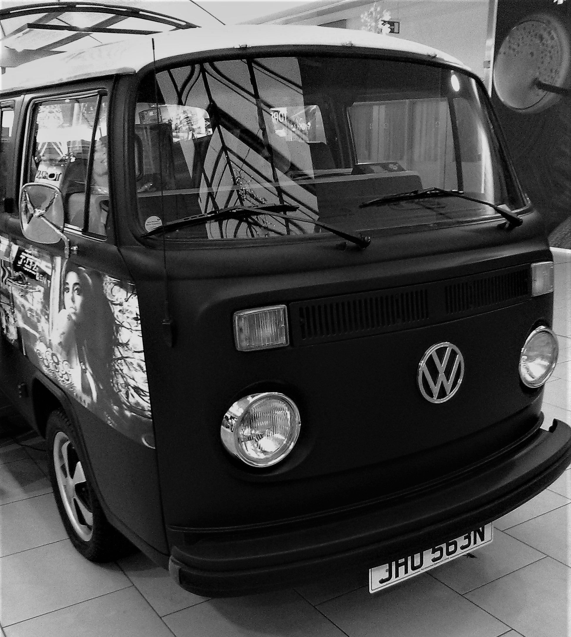 Vintage Car Photography, Retro B&W Volkswagen Bus Van 1960s , December 12 2016-.jpg