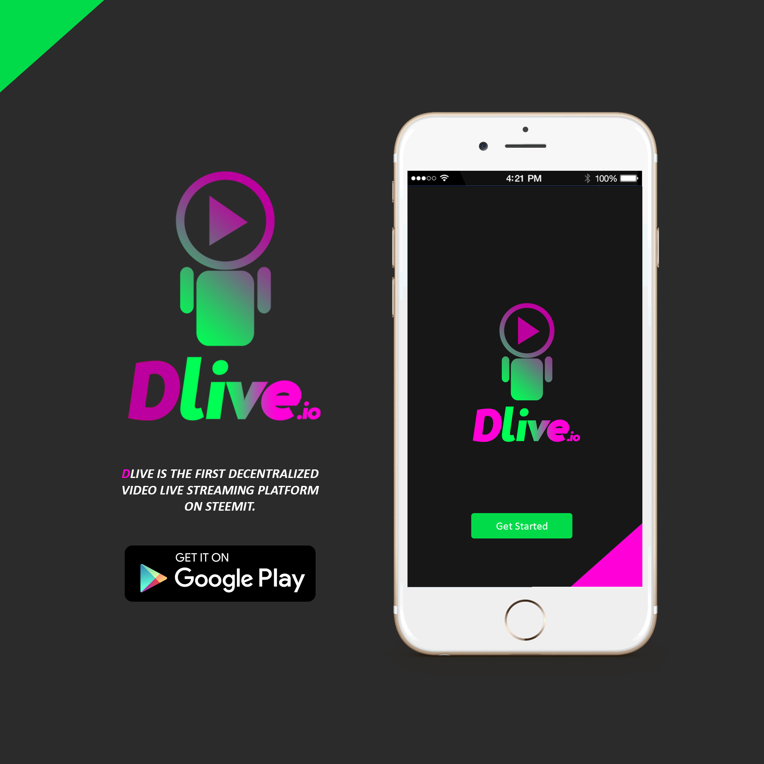 New Dlive Logo And Icon For First Decentralized Live Video Streaming Platform For Steemit Steemit