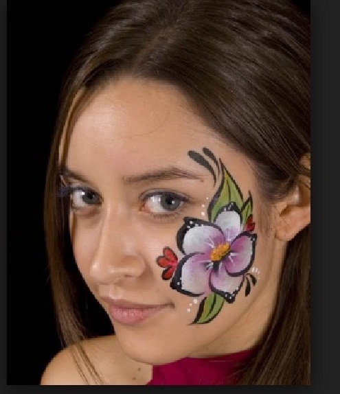 simple face paint flower