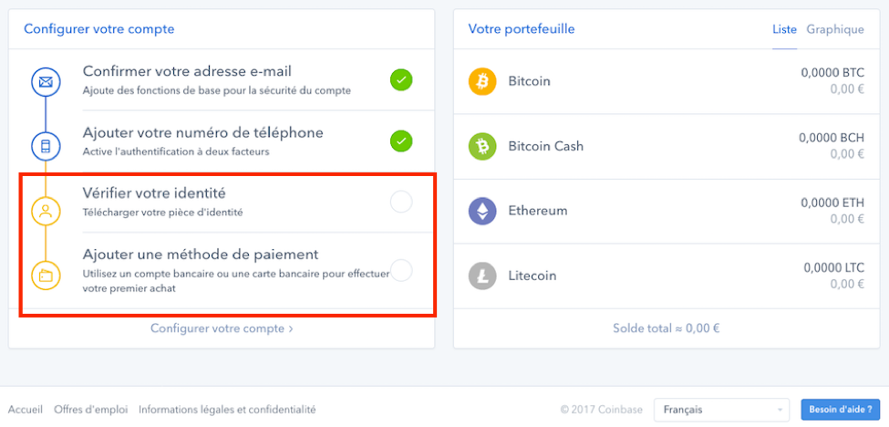 Vérifier son identité sur Coinbase