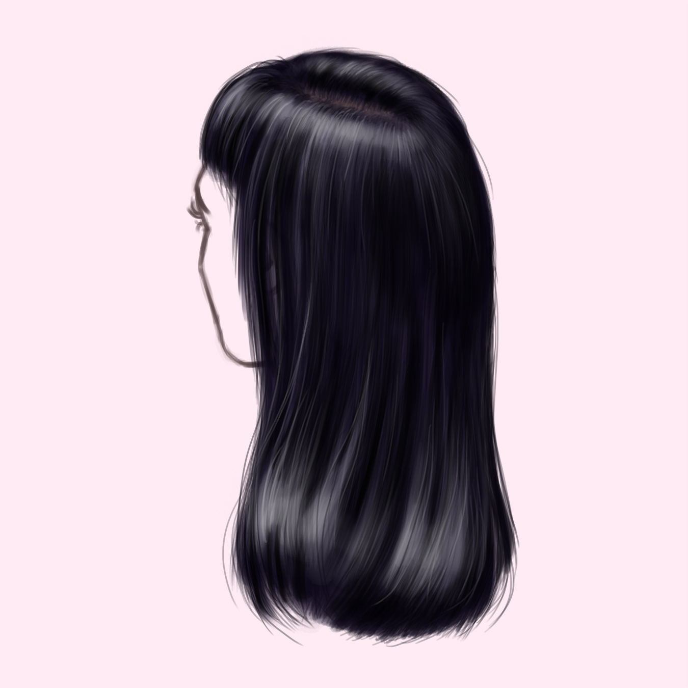 DIGITAL ART TUTORIAL How to paint black hair 9 steps Steemit