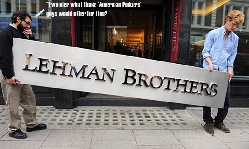 The Lehman Brothers sign is retired