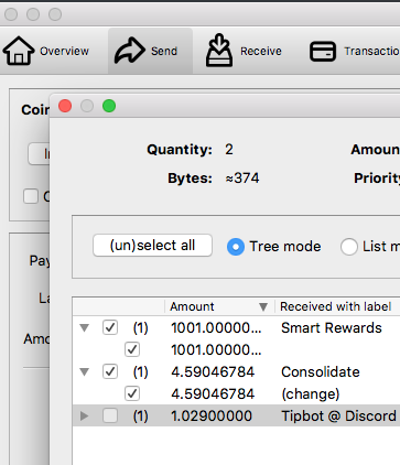 Select the Input addresses, from which to send SMART