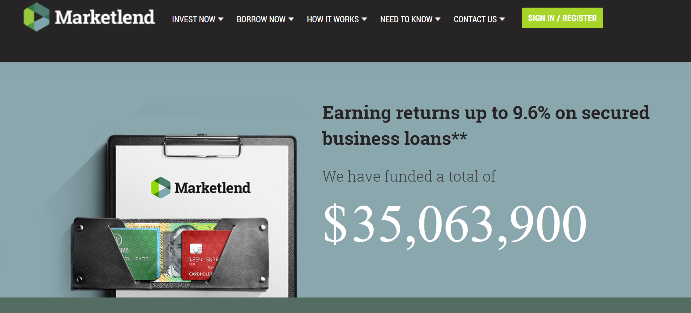 Marketlend front page