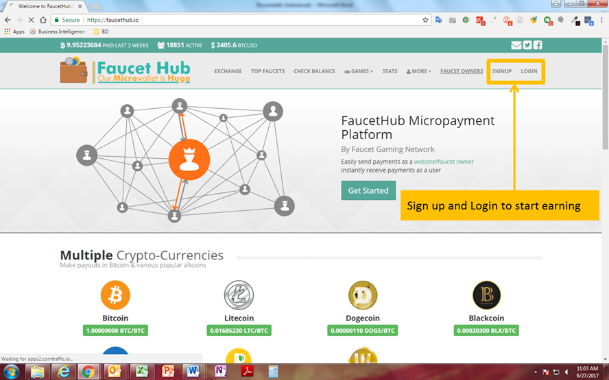 Earn bitcoin to faucethub