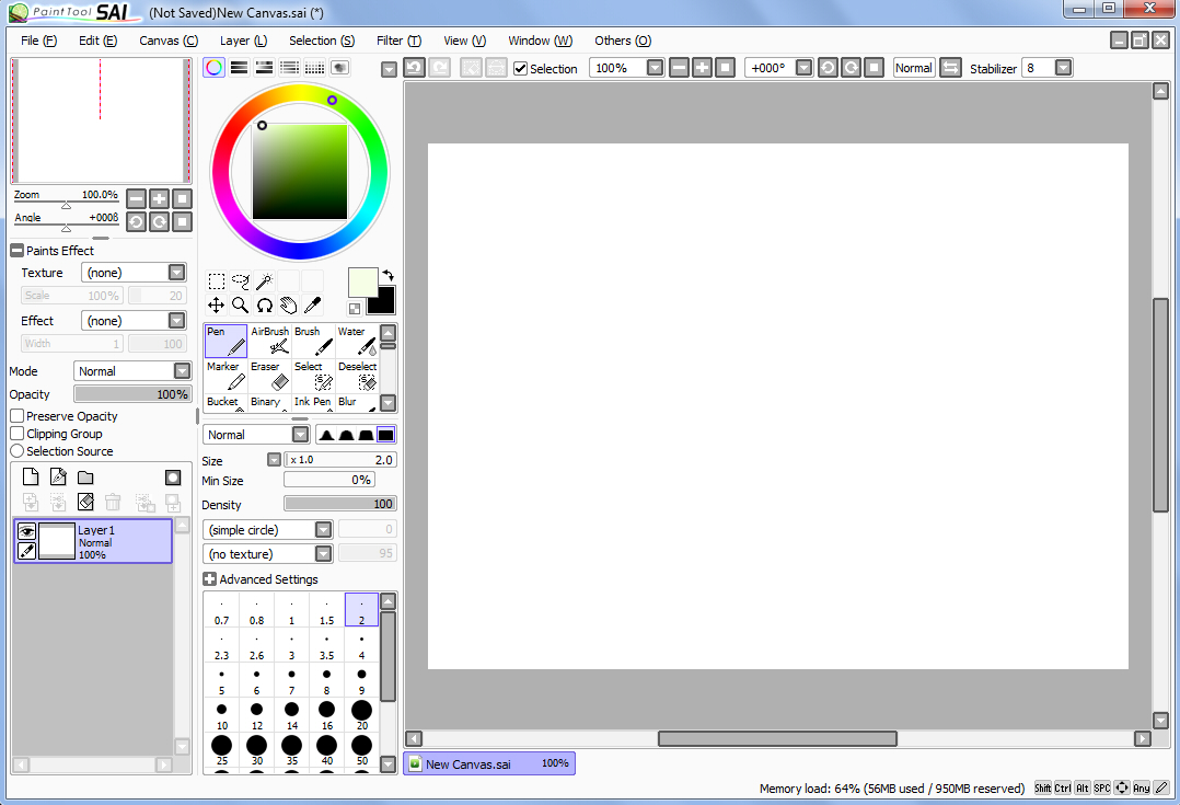 does paint tool sai have rulers