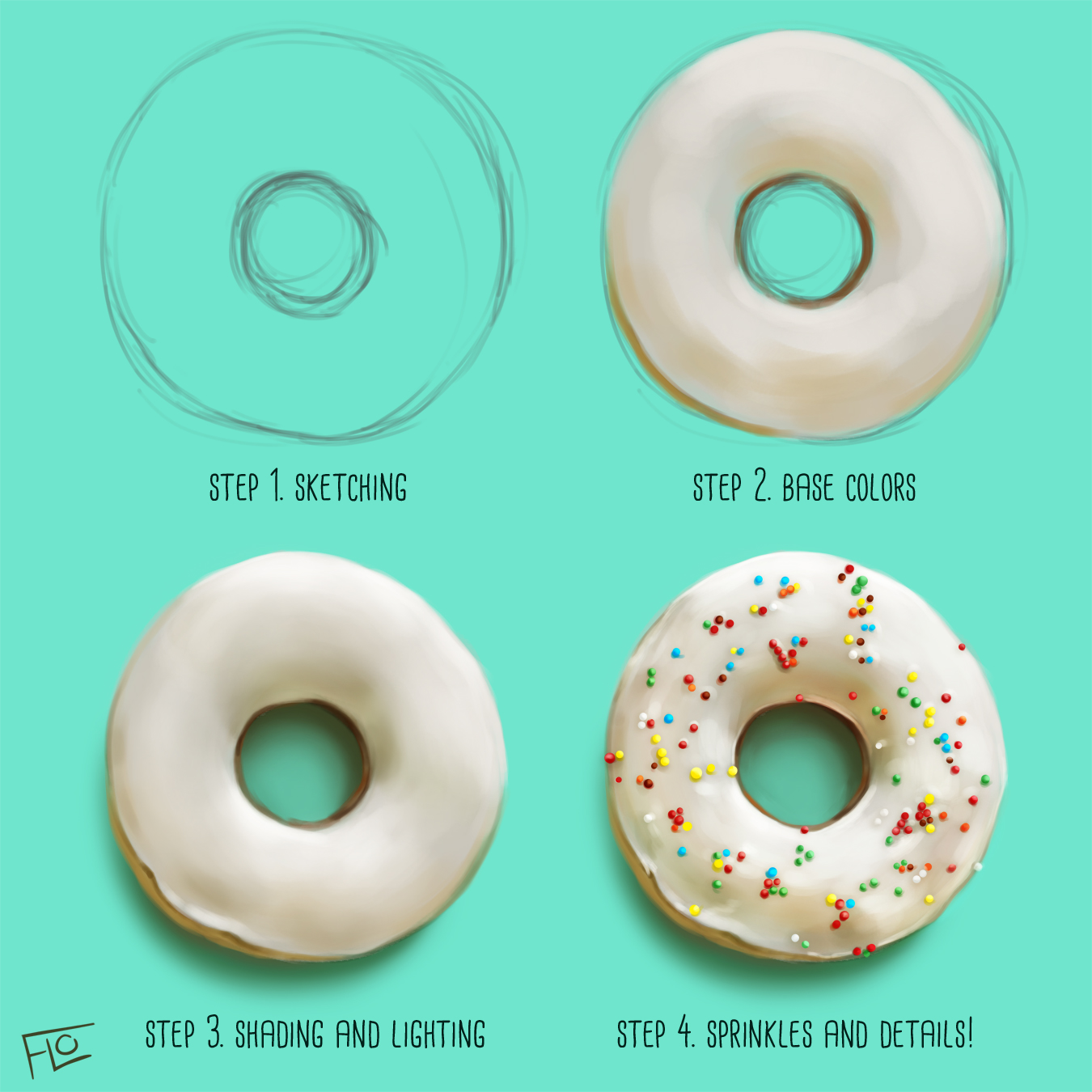 How To Draw A Donut Step By Step