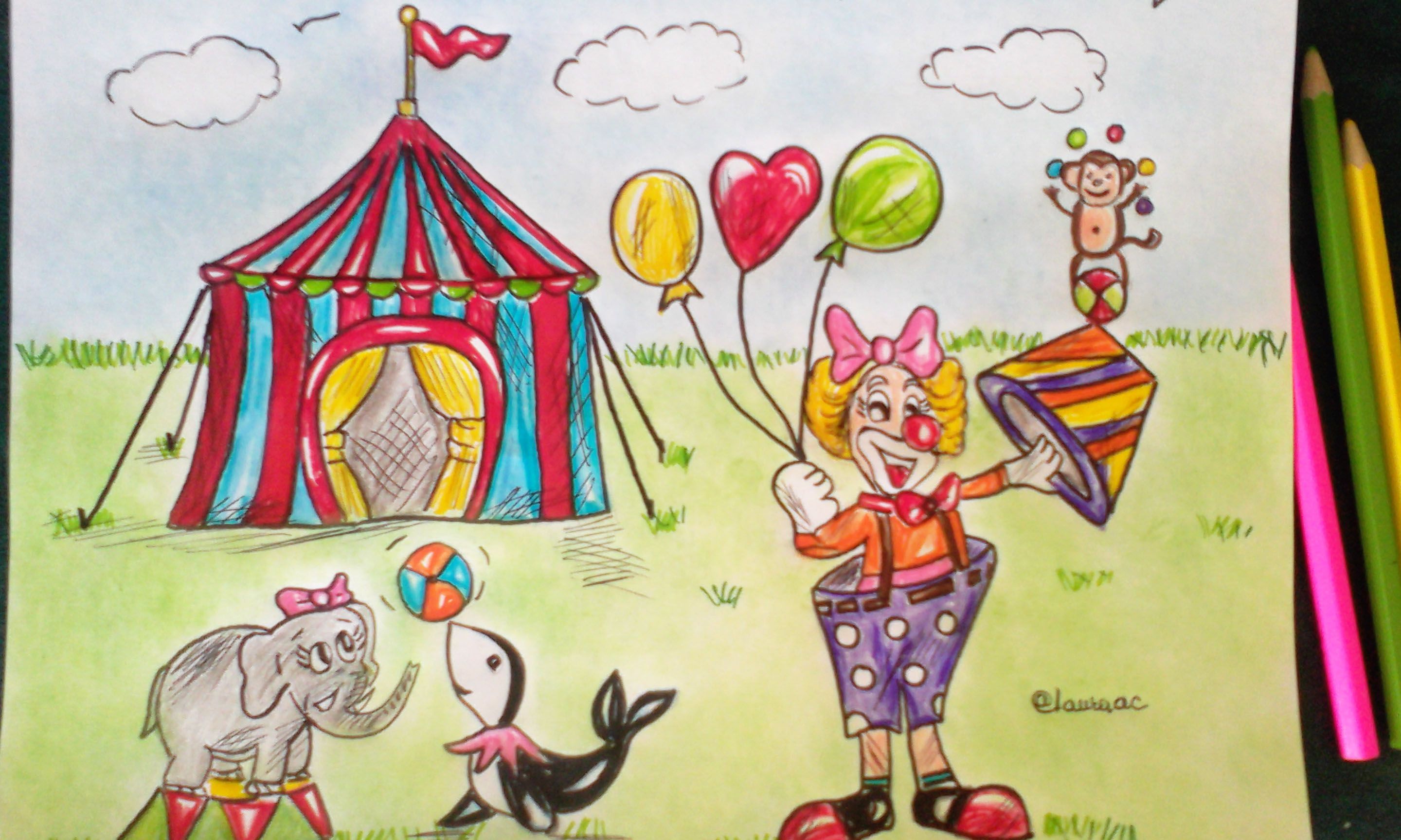 easy circus drawing