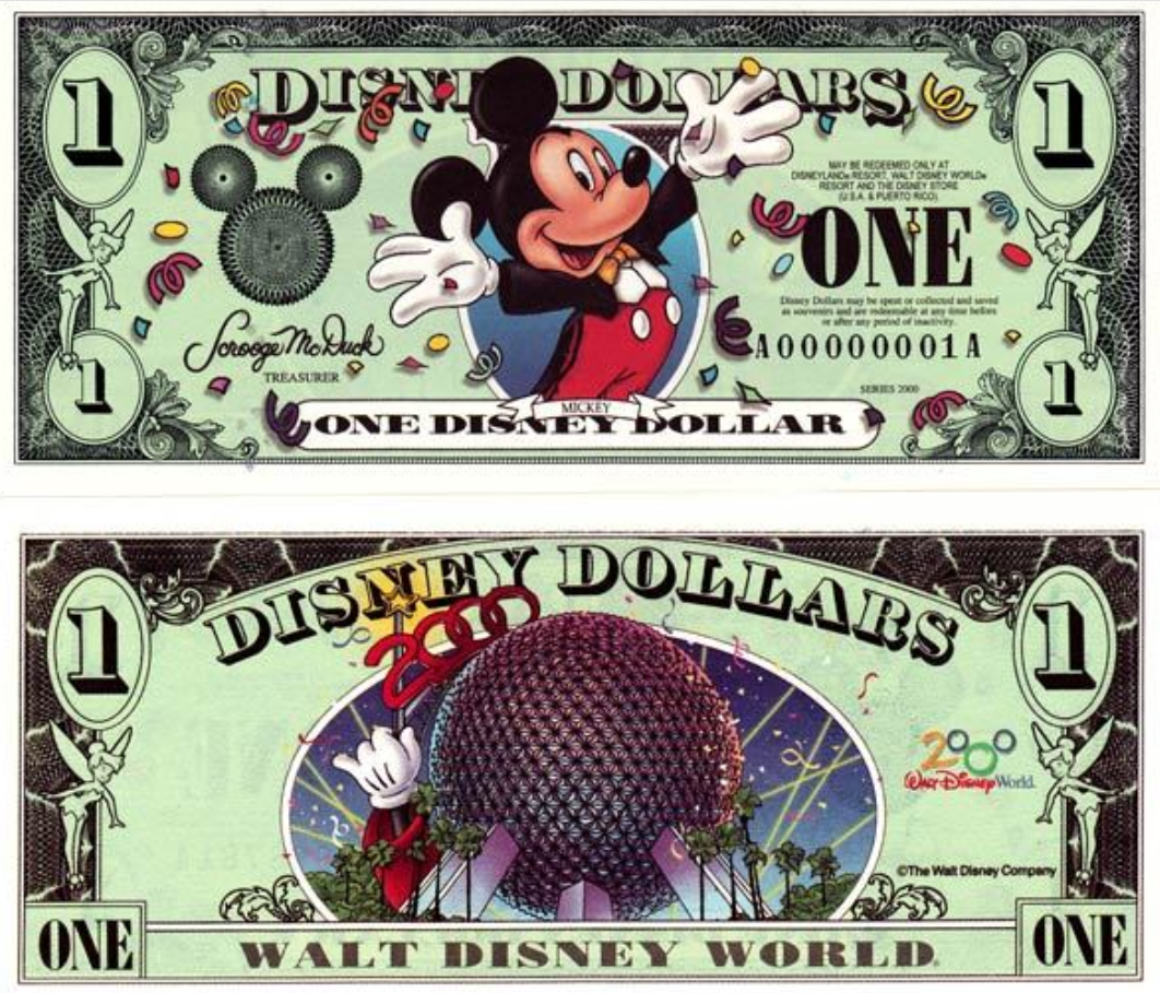 How Much Is A Disney Dollar Bill Worth Dollar Poster