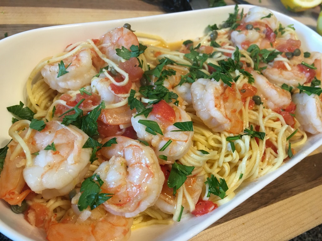 Shrimp and Vegetables With Pasta, Capers, and White Wine.jpg