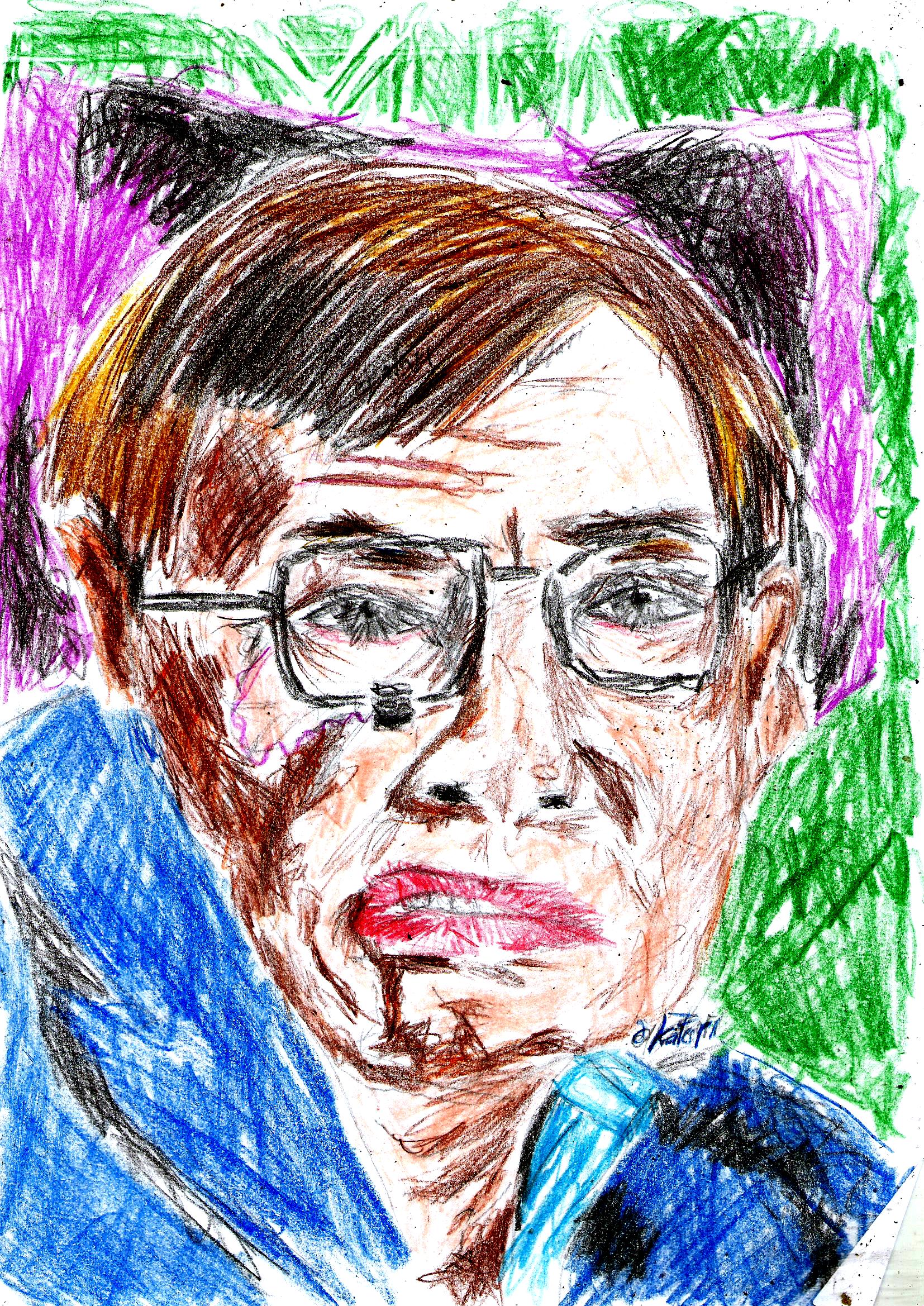 Drawing Stephen Hawking / A tribute - YouTube