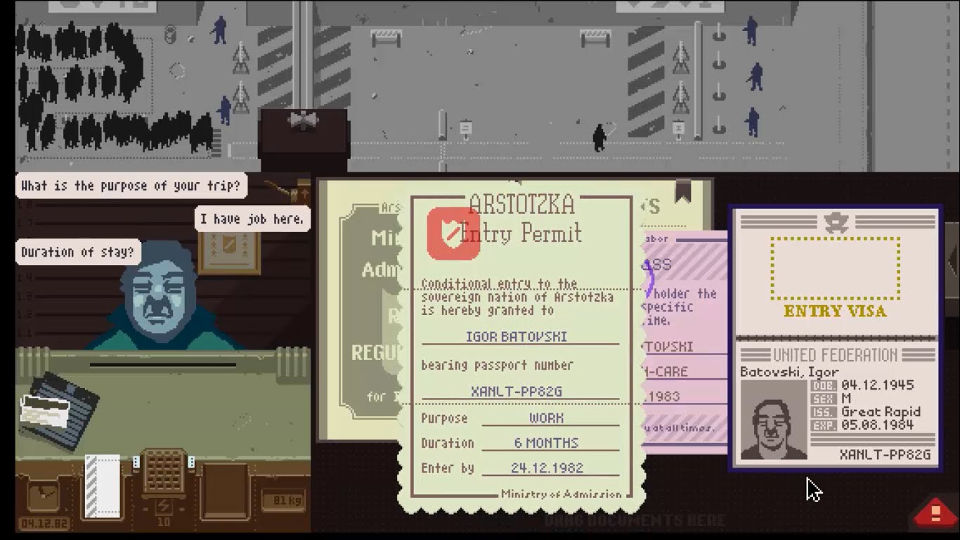 Glory to Arstotzka: Papers, Please and Procedural Rhetoric – Games and/as  Literature