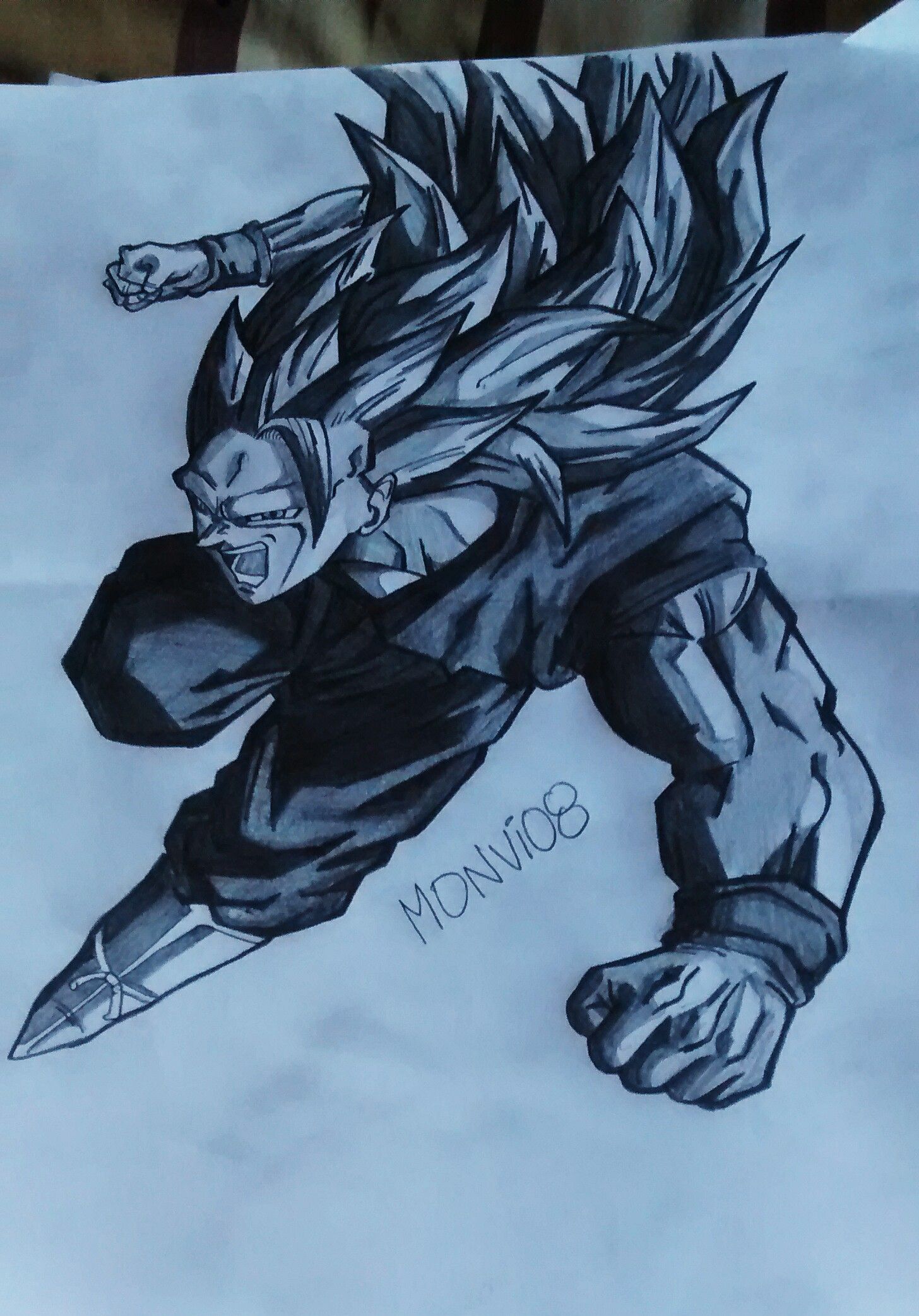 Goku super Saiyan 3 Drawing by Shahmeer sasson arts | Saatchi Art