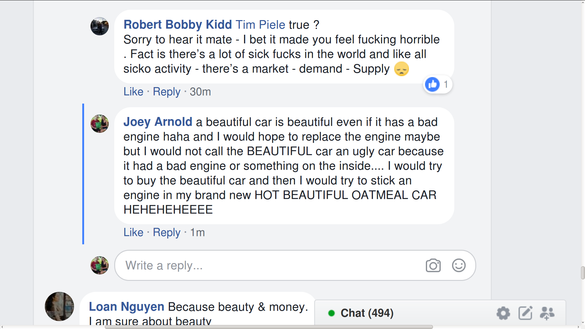 CAR BEAUTIFUL AND STICK IN ENGINE FB 2018-03-24 SAT 1131 PM LMS.png