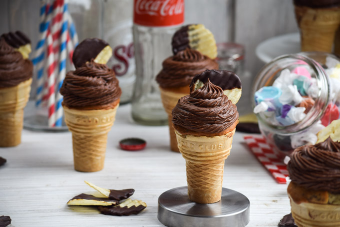 Chocolate Covered Potato Chip Ice Cream Cone Cupcakes (7).jpg
