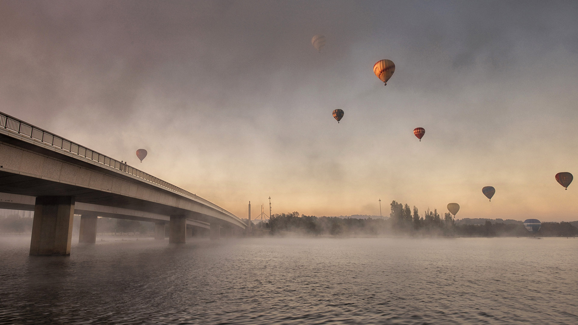 20170314 Hot air balloons seen from Lake Burley Griffin, Canberra, Australian Capital Territory 1920x1080.jpg