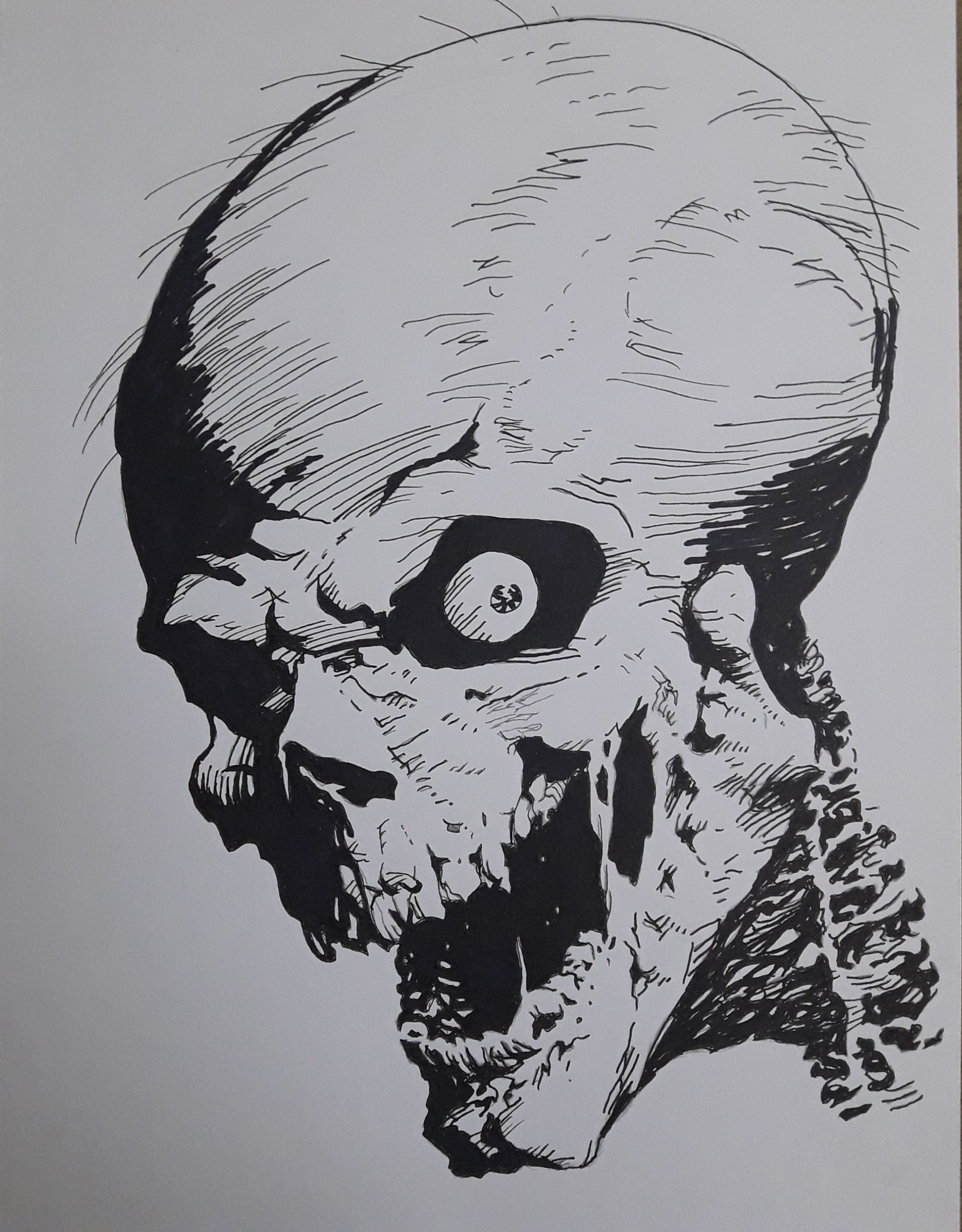 scary drawings of skulls