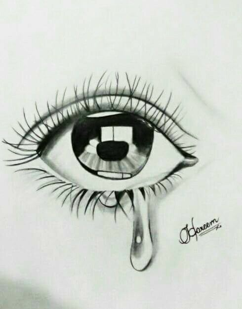 Drawing Of Eyes Tears By Juliano Ferreira