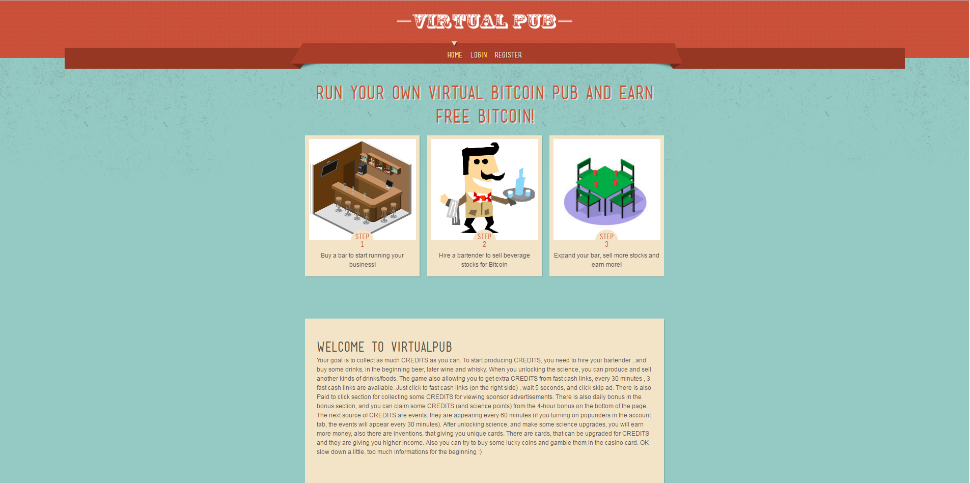 Virtualpub Io Earn Bitcoins By Running Your Own Business Game - 